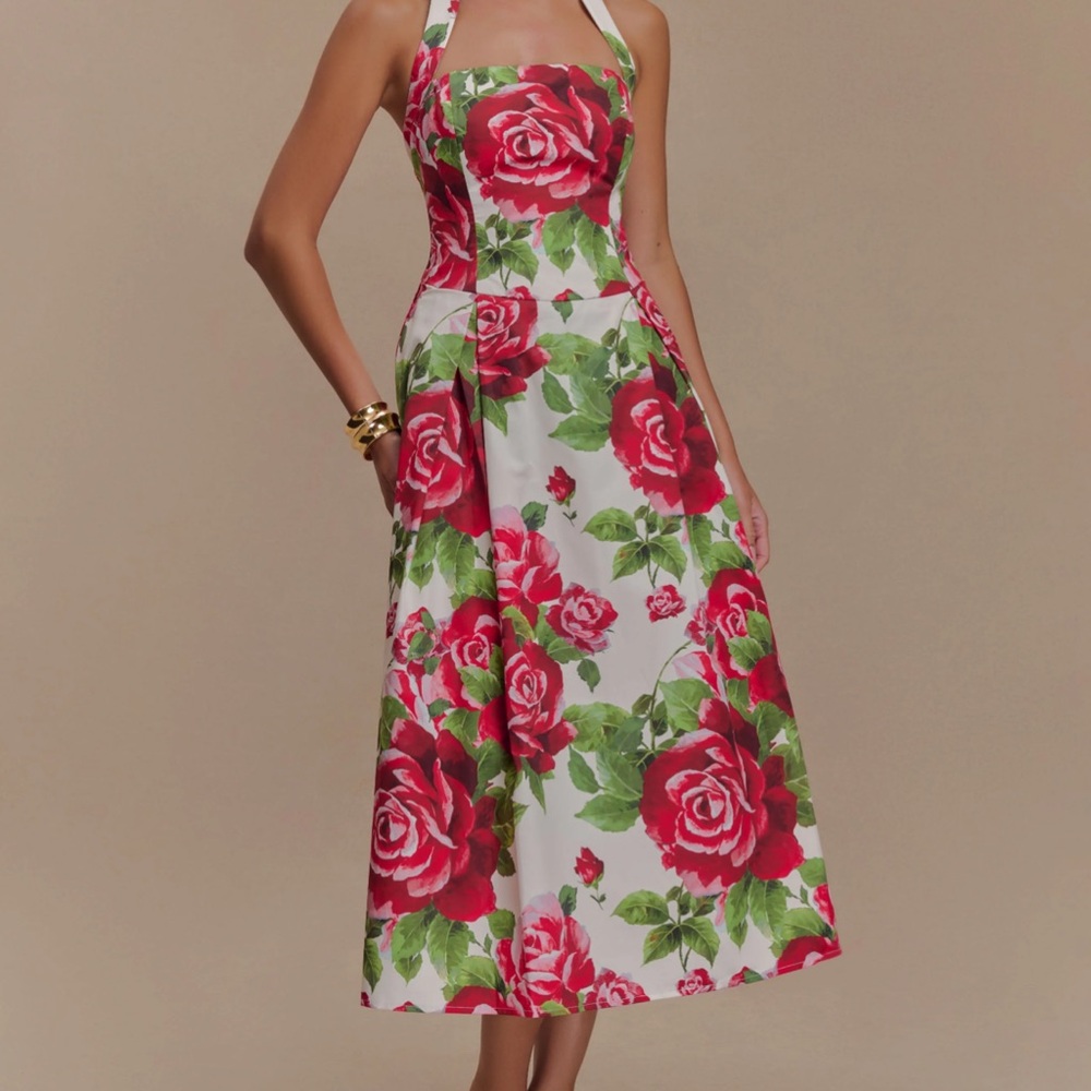 Floral Halter Neck Dress